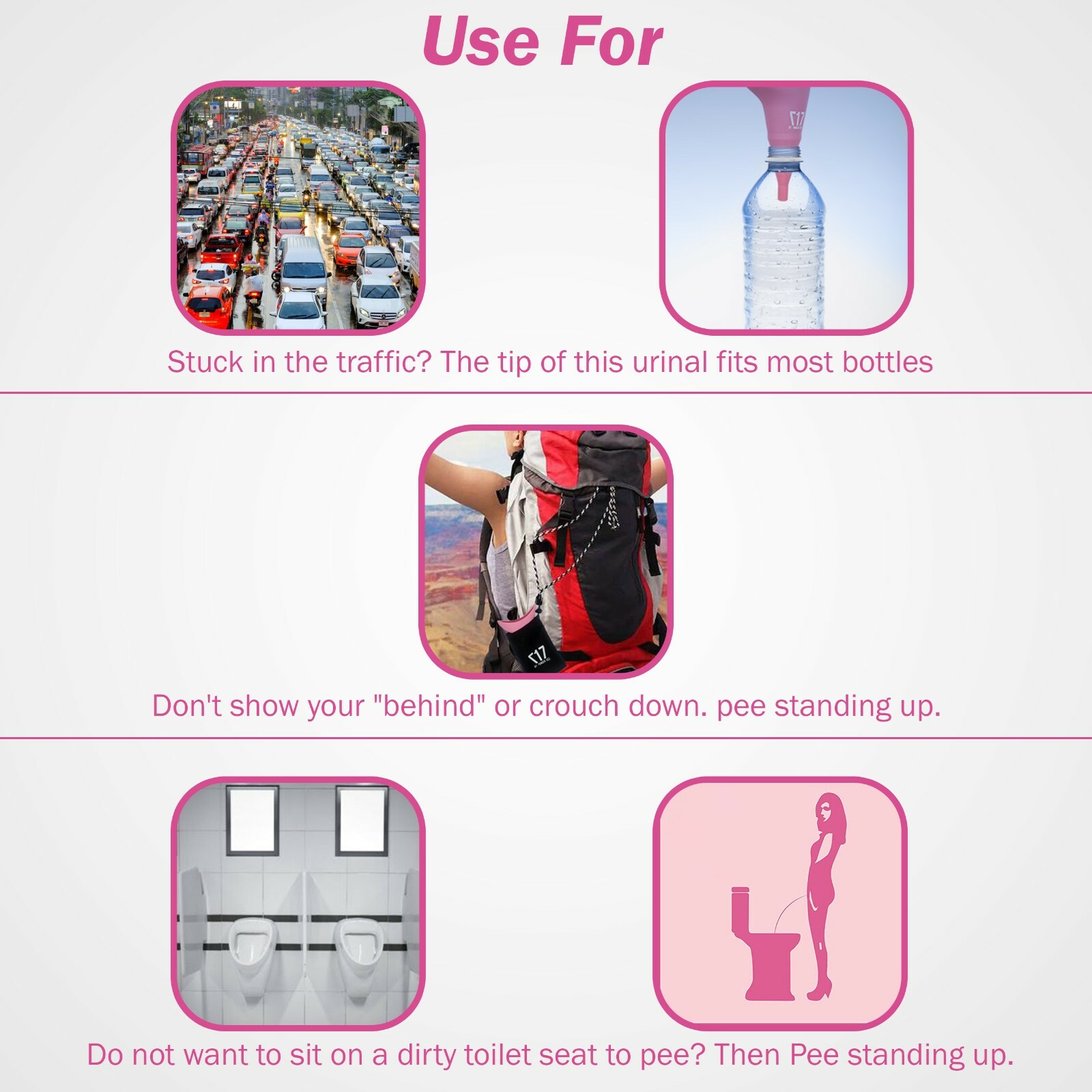 Female Urination Device as Pee Funnel for Women to Pee Standing Up