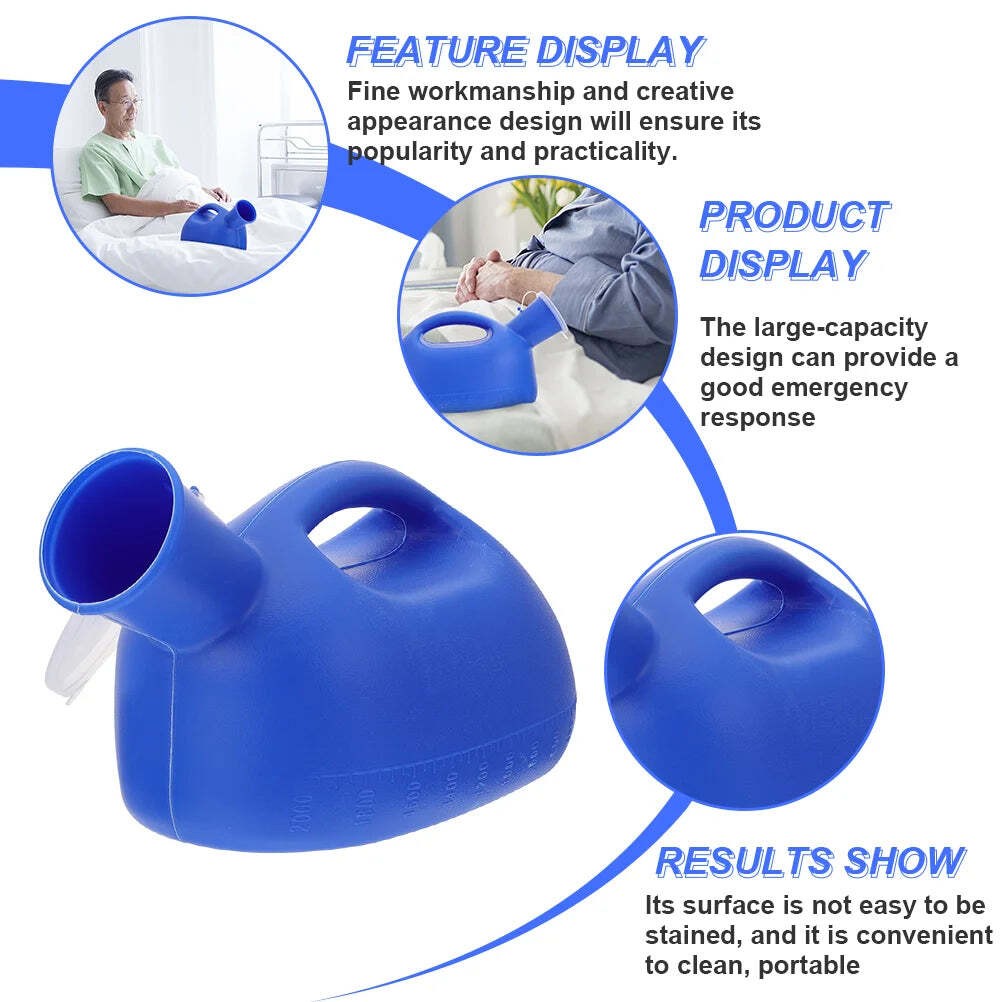 Bottle Pee Urinal Potty Cup Male Men 2000Ml Campingurine Proof Spill