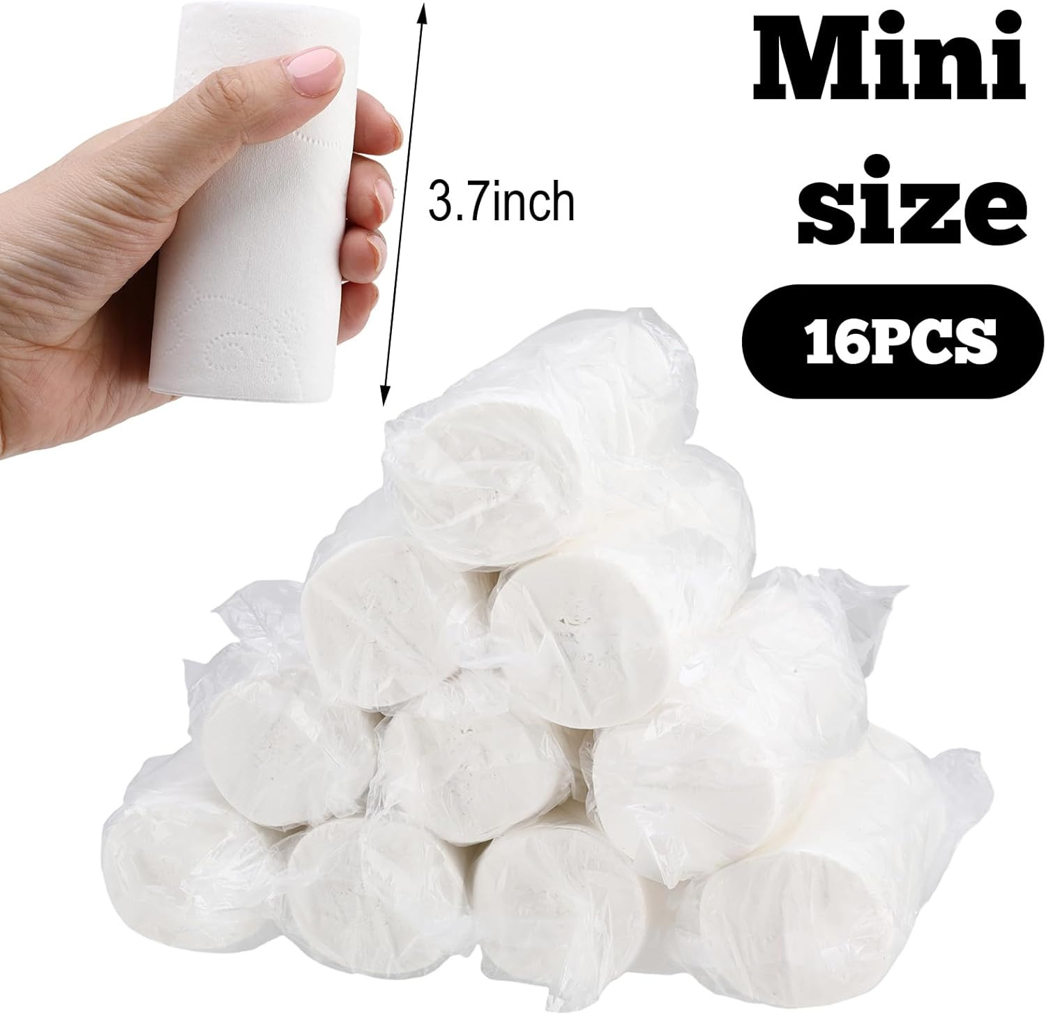 16 Rolls Travel Toilet Paper to Go Packs, Soft Coreless Camping Toilet Paper, Co