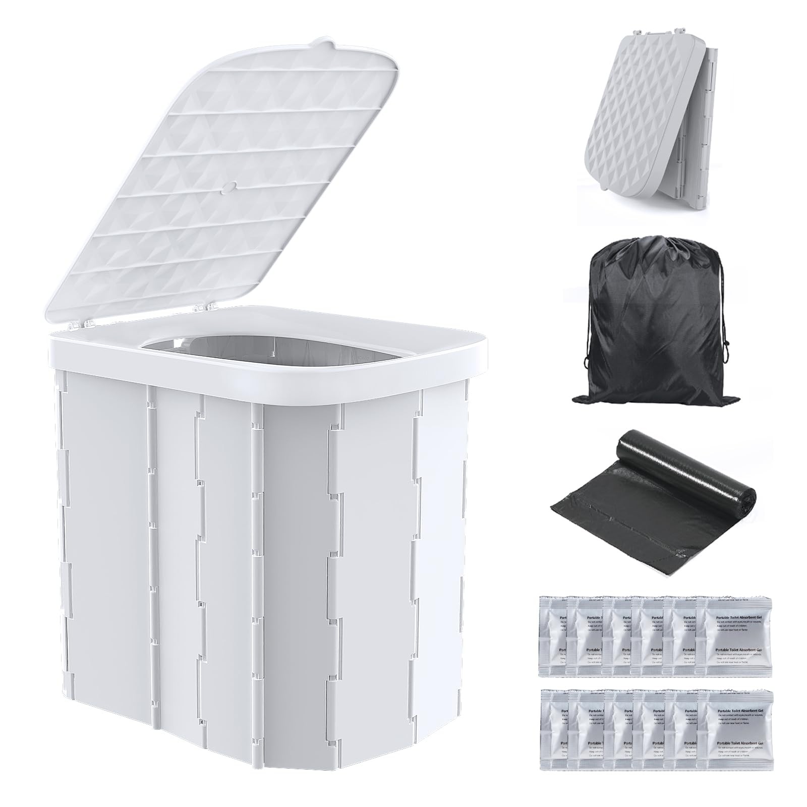 Portable Camping Toilet for Adults XL Portable Folding Toilet with Lid,Travel…
