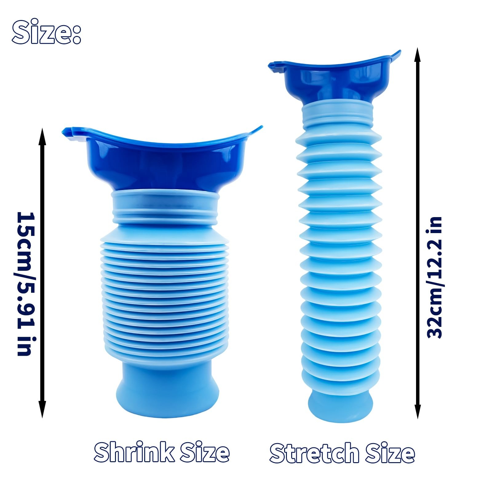 2 Pack Shrinkable Urine Bottle, 750ML Unisex Portable Mobile Toilet Pot…