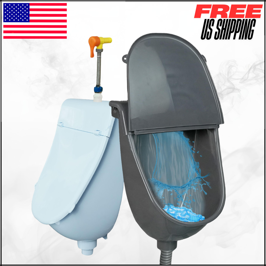Wall Mounted Commercial Plastic Waterless Urinal W/ Hinged Cover For Home