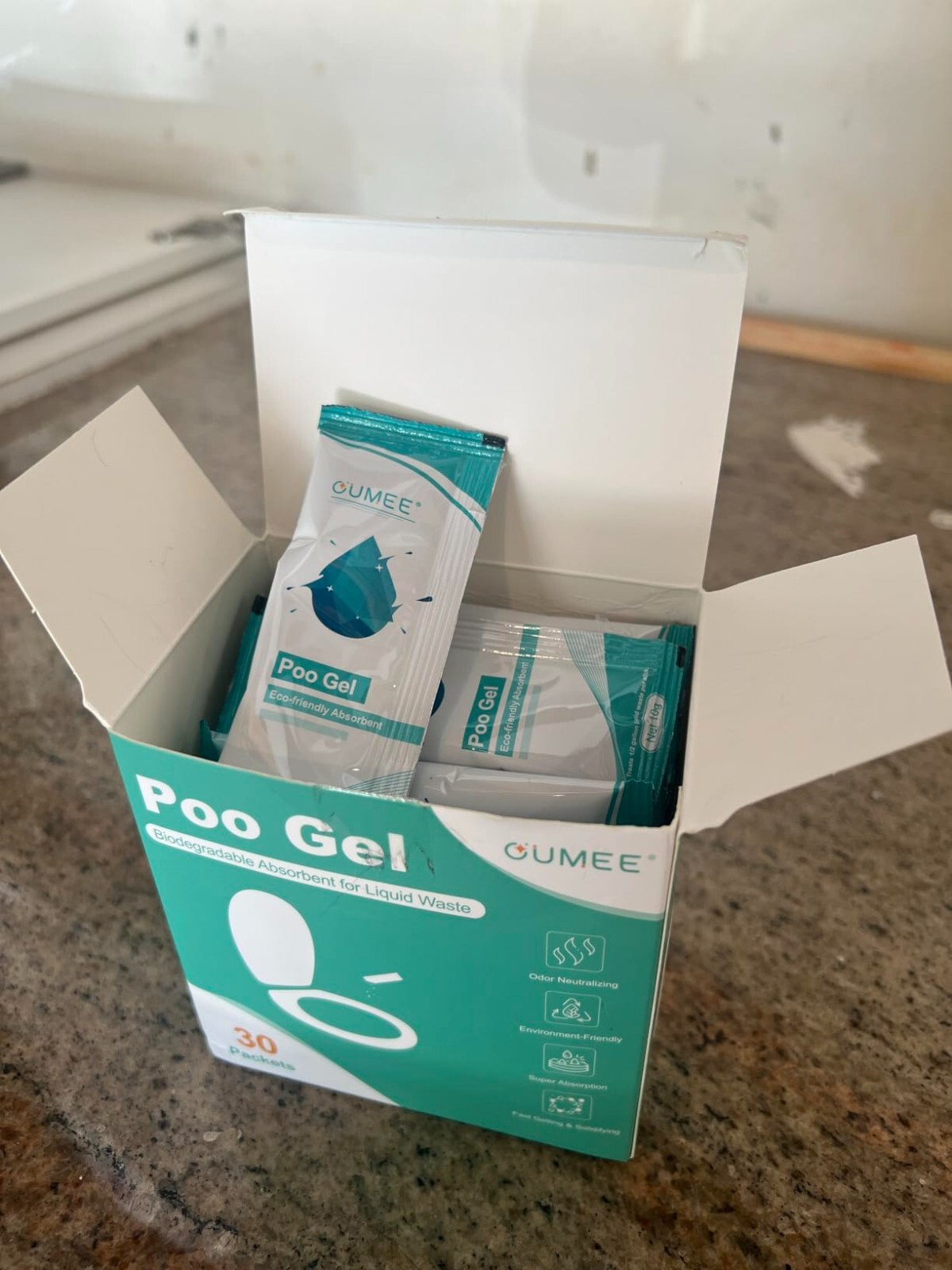 30Pk Poo Gel Portable Toilet Camping Powder Potty Bags Absorbent Gel EcoFriendly