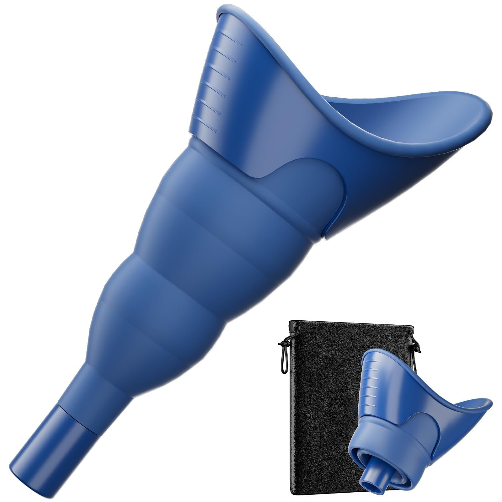 Female Urination Device,Reusable Silicone Pee Funnel,with Carry Bag ,Blue
