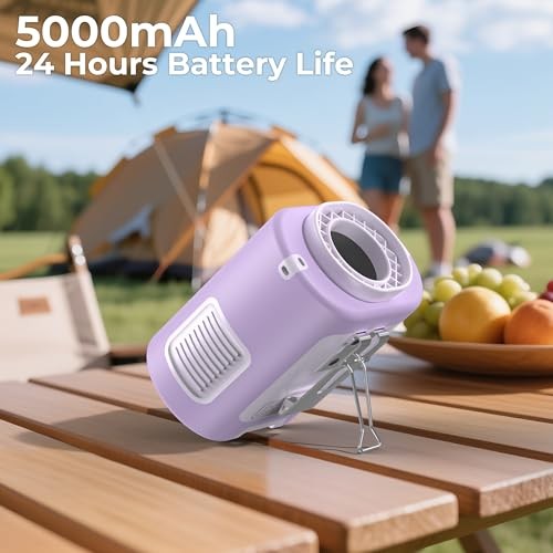 Mini Portable Waist Fan Clip on, Birthday Gifts LAVENDER 5000.0 Milliamp Hours