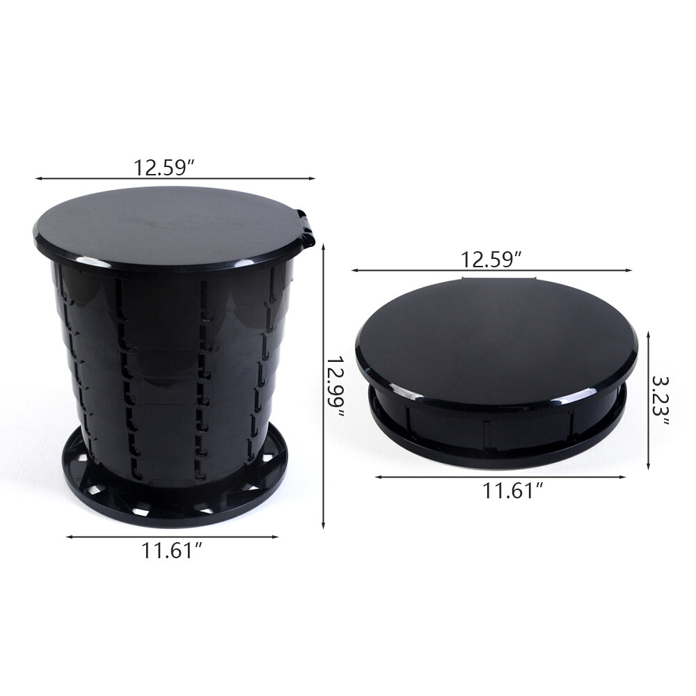 13″ Retractable Portable Toilet Adjustable Height Camping Toilet +10 Trach Bags