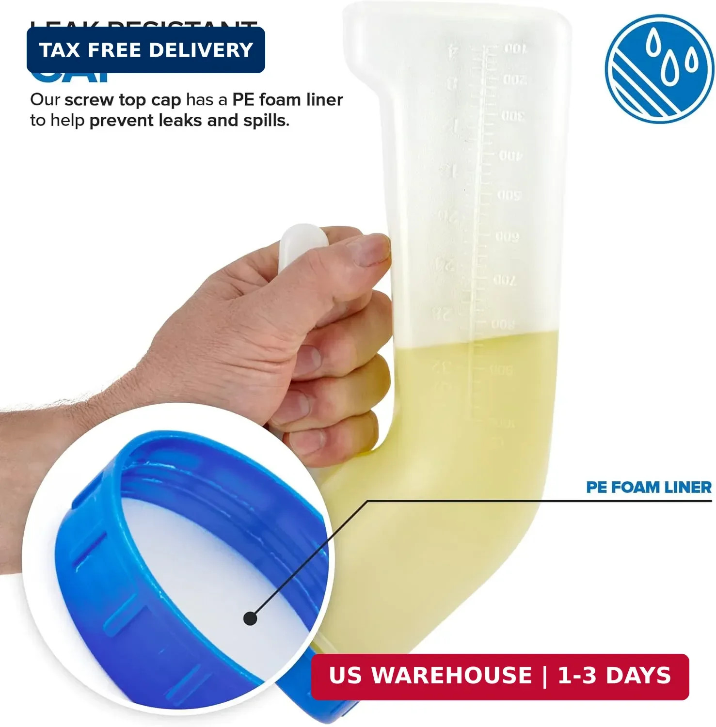 Unisex Urinal Bottle (2 Pack) – Portable Urinal for Women & Men – Female Urinal