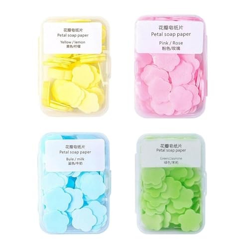 Paper Soap, 4 Different Scented Mini Fresh Portable Disposable Petal Hand Wash