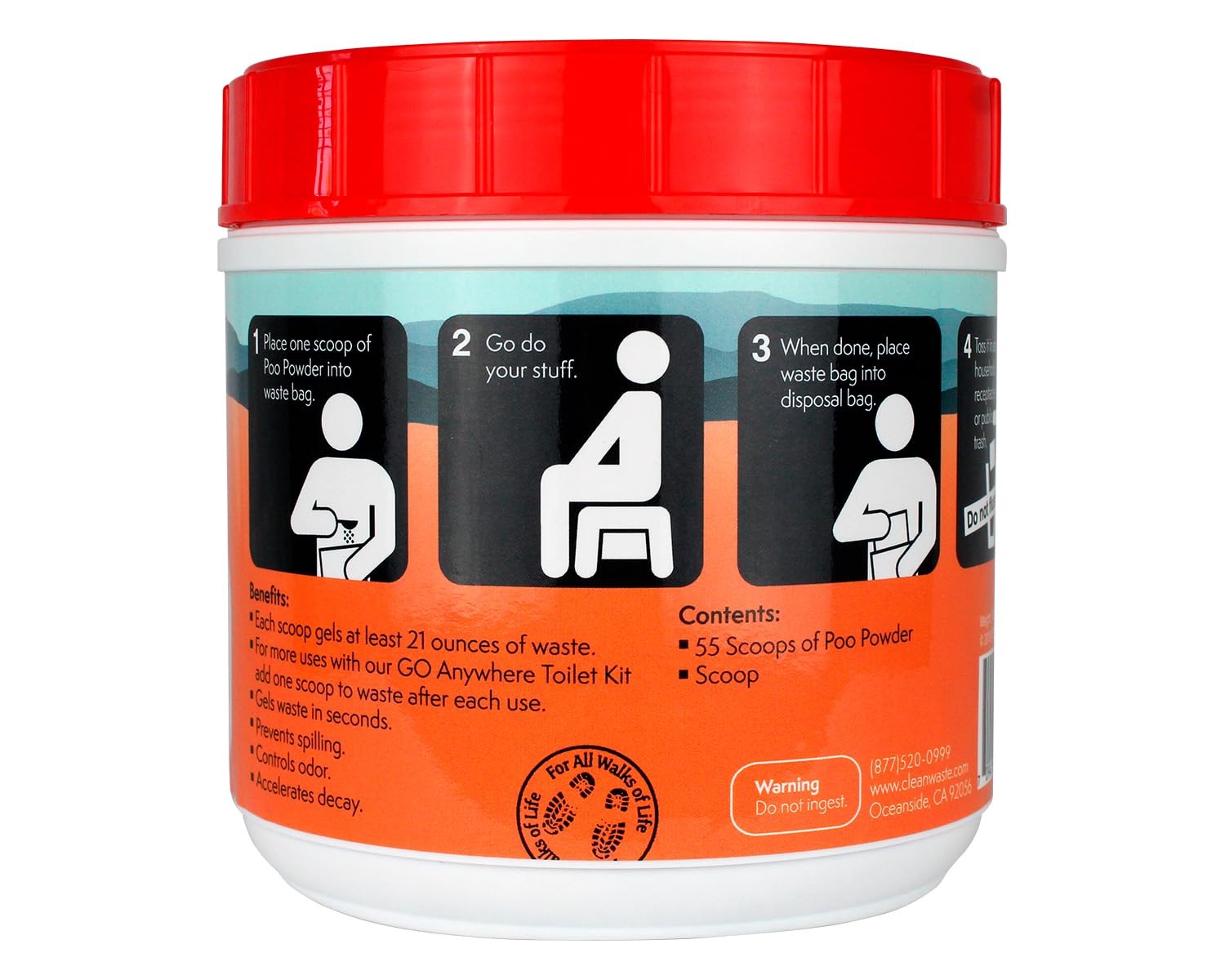 Cleanwaste Mini Poo Powder Waste Treatment-55 Use (D556POW)