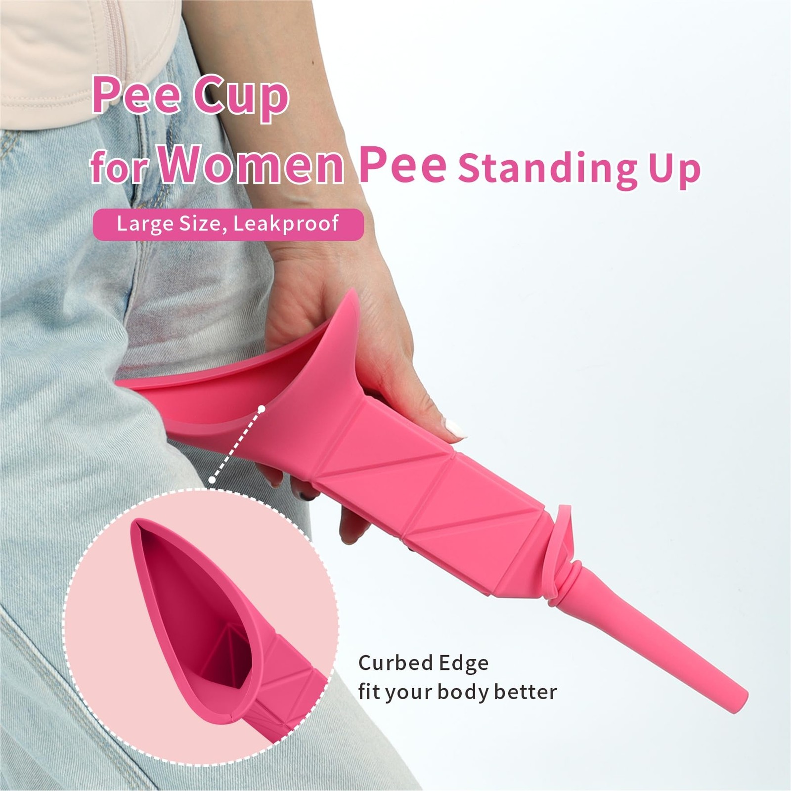 Foldable Female Urination Device Reusable Silicone Travel Pee Funnel