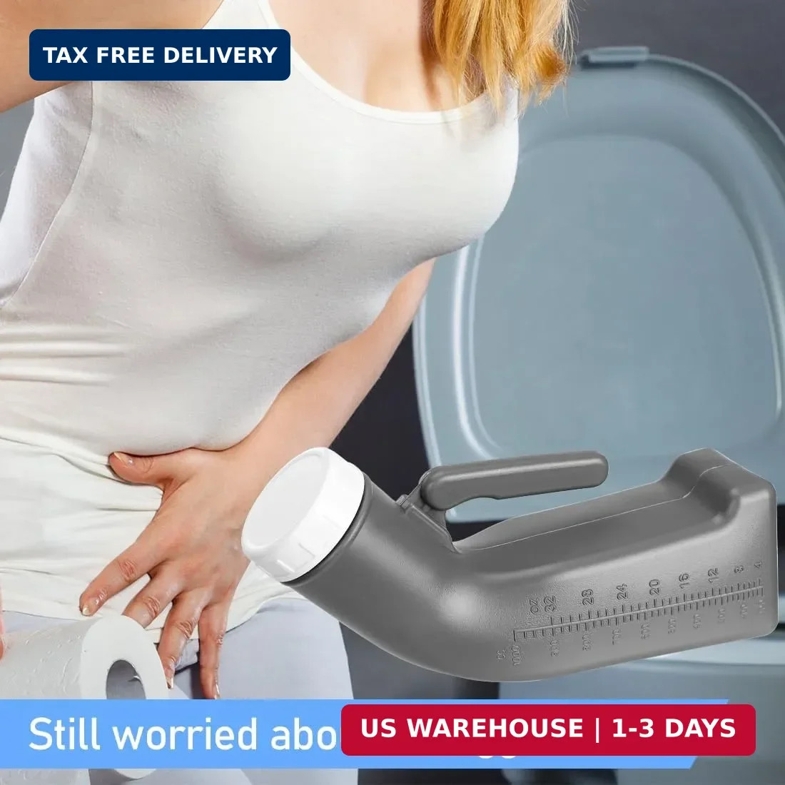 Urinal Bottle Plastic Pee Bottles for Men Portable Urine Bottle Urinal Toilet wi