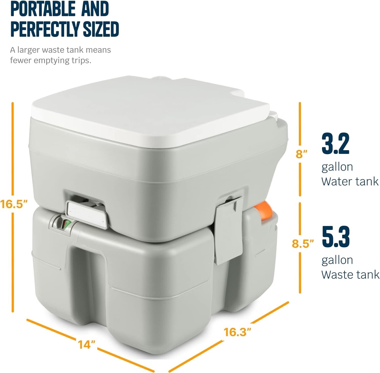 Inodoro Servicio Sanitario Portatil Multiuso Construccion 5.3 Gallon Para Camion
