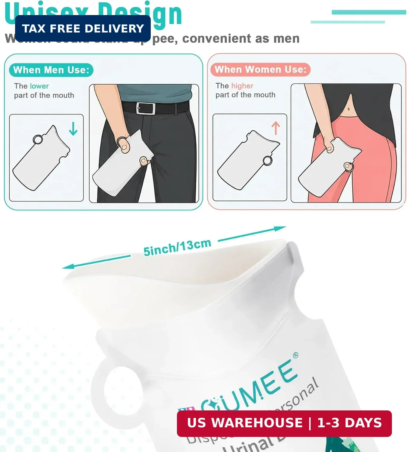 OUMEE 850ML Emergency Disposable Urinal Bags, 8/12/20/28 Pcs Camping Pee Bags Un
