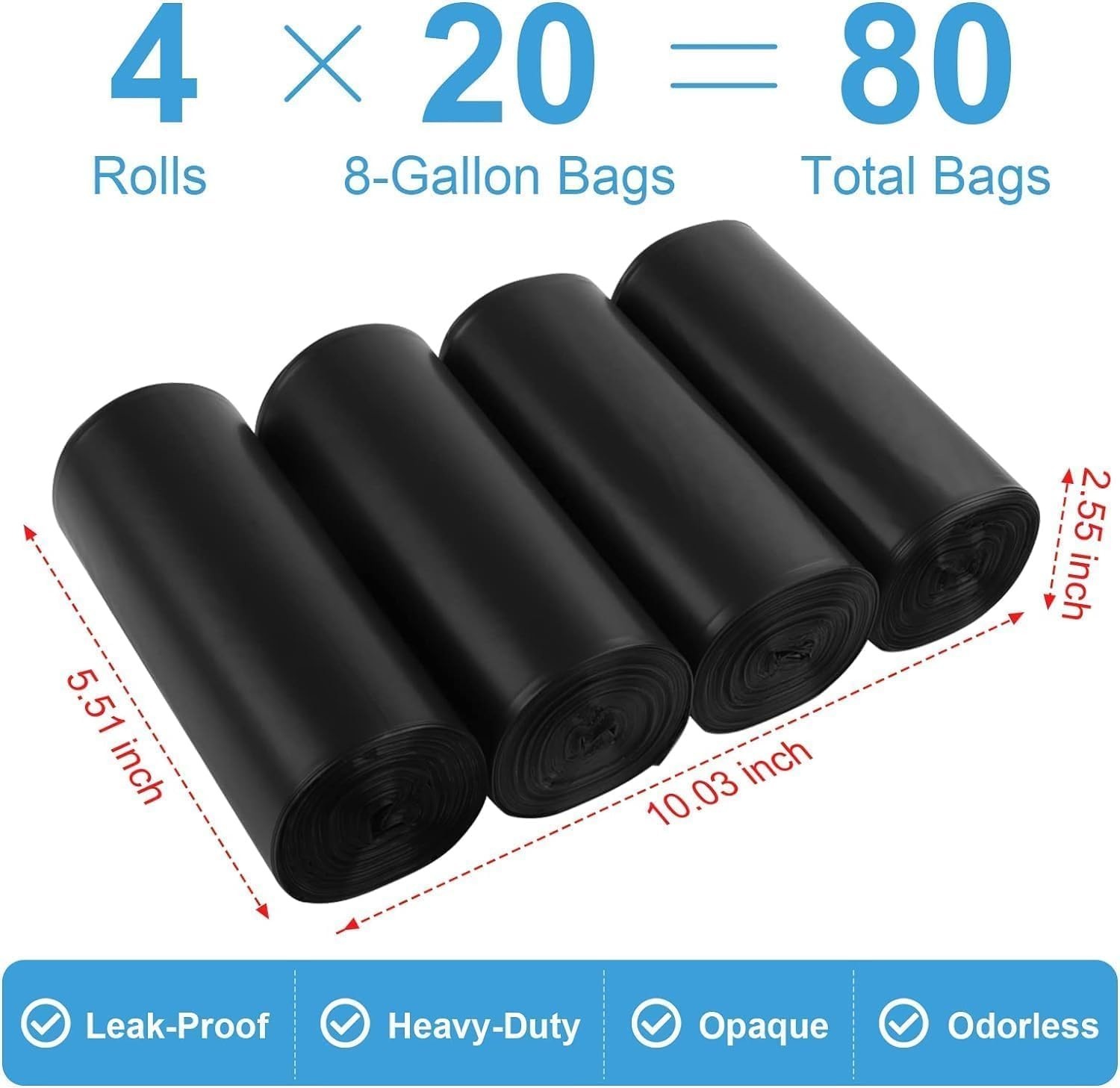 80 Biodegradable Camping Toilet Bags – 8 Gallon Compostable Waste Disposal