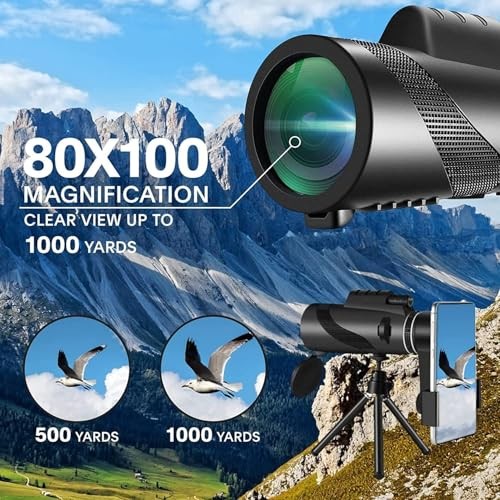 Monocular-Telescope 80×100 High Powered Monoculars High Definition for Green