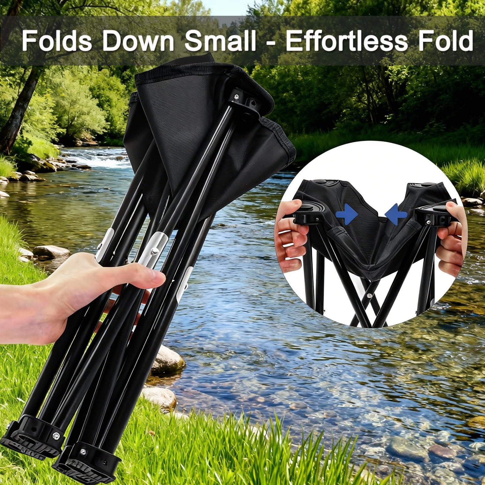 Portable camping toilet for adults, compact folding travel toilet with cover …