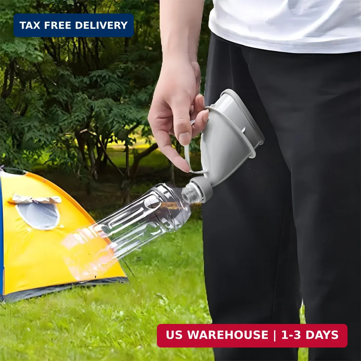 Portable Urination Device, Unisex Travel Emergency Toilet with Tube and Handle,