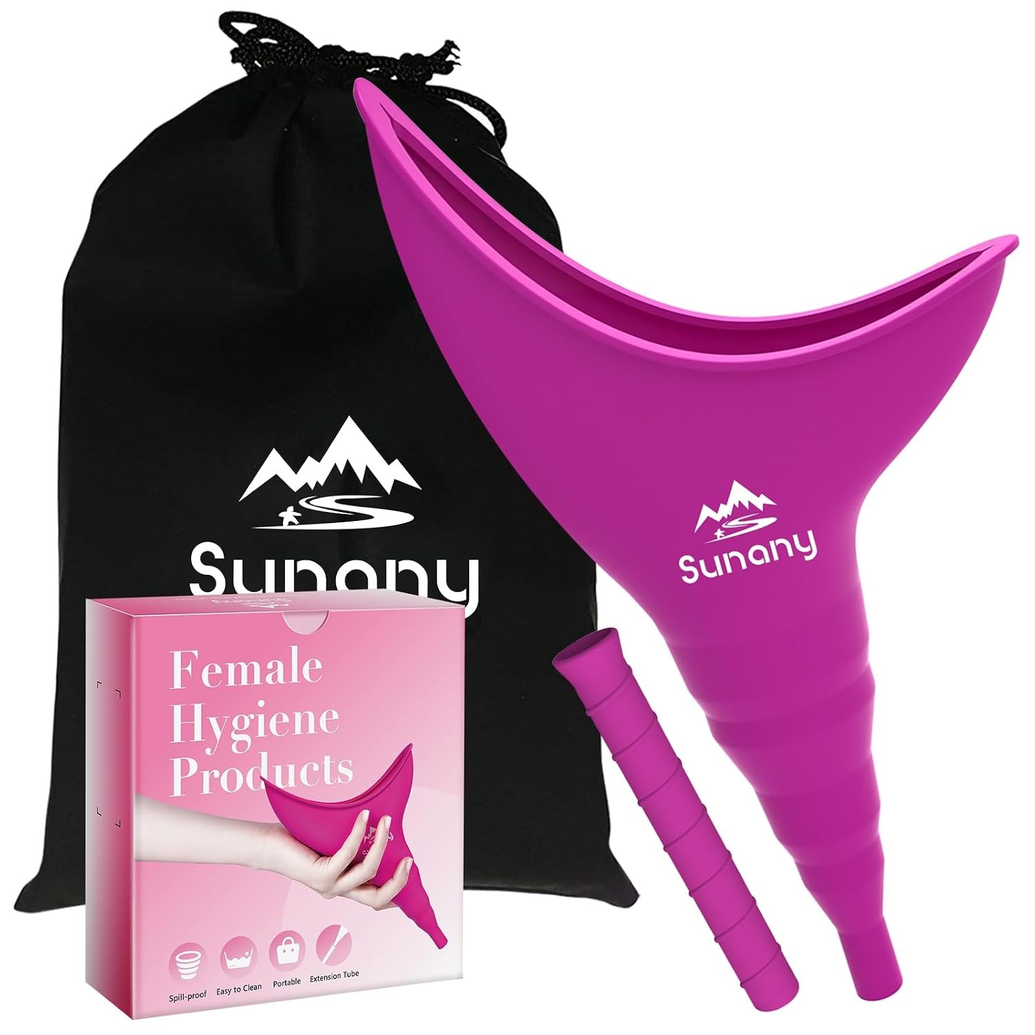 Female Urination Device Purple Silicone Reusable Pee Funnel Women Urinal Aid