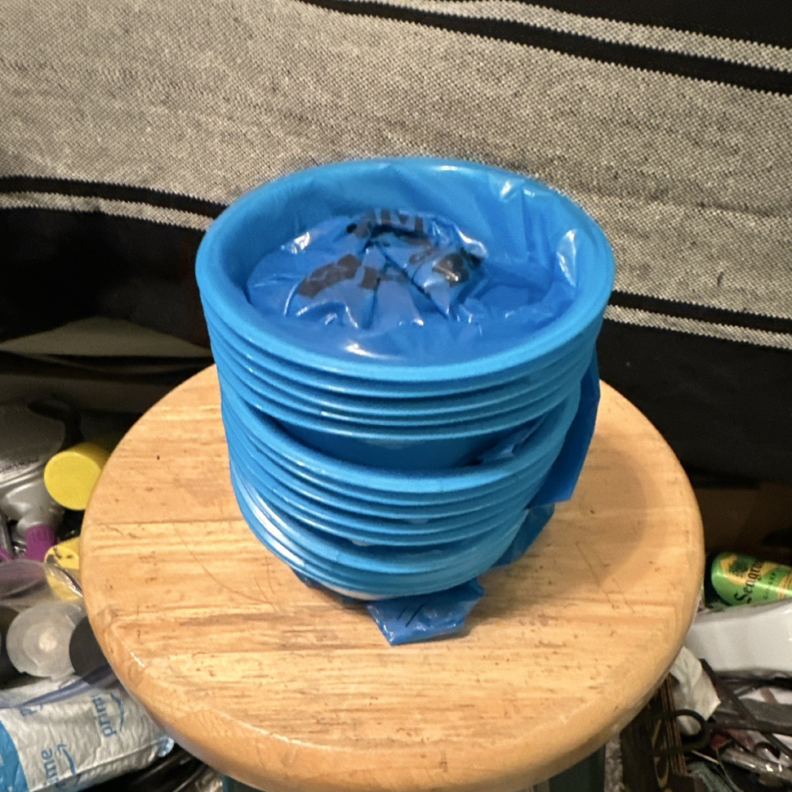 Mis Bag Disposable Portable Camping Toilet Bags Blue Plastic