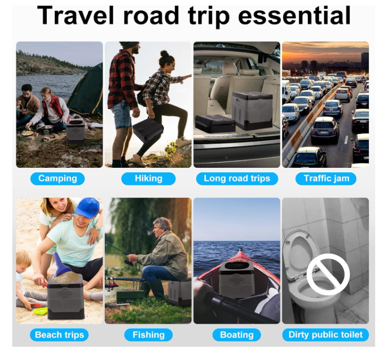 Portable Toilet Camping Toilets for Car Indoor Outdoor Commode Foldable Travel P