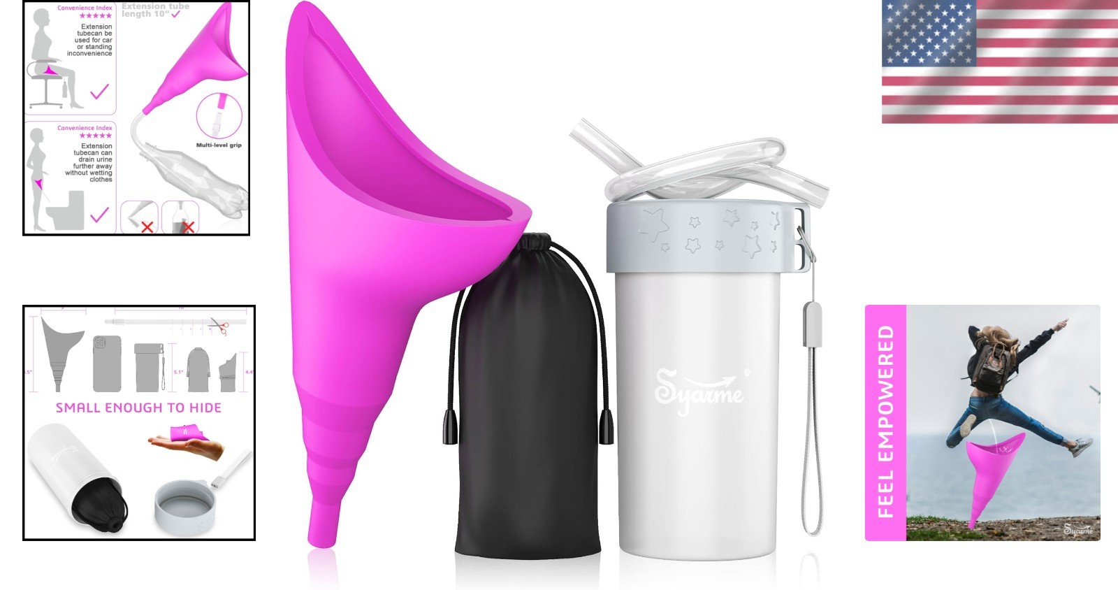 Portable Reusable Female Urination Device – Travel-Friendly Pee Funnel in Purple