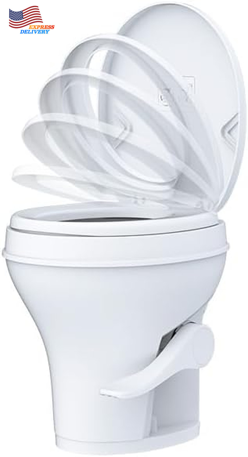 Residential Height Camper/Rv Toilet w/Sprayer Attachment 18.5” Standard Height
