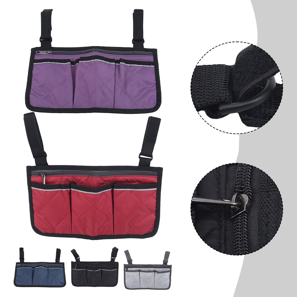 Armrest Storage Bag Camping Folding Chairs Armrest Storage Bag Wheelchairs