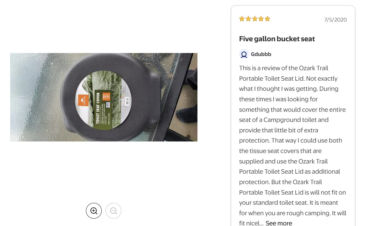 5 Gallon Bucket Toilet Seat w/ Lid Travel Outdoor Camping Hiking Snap On Black