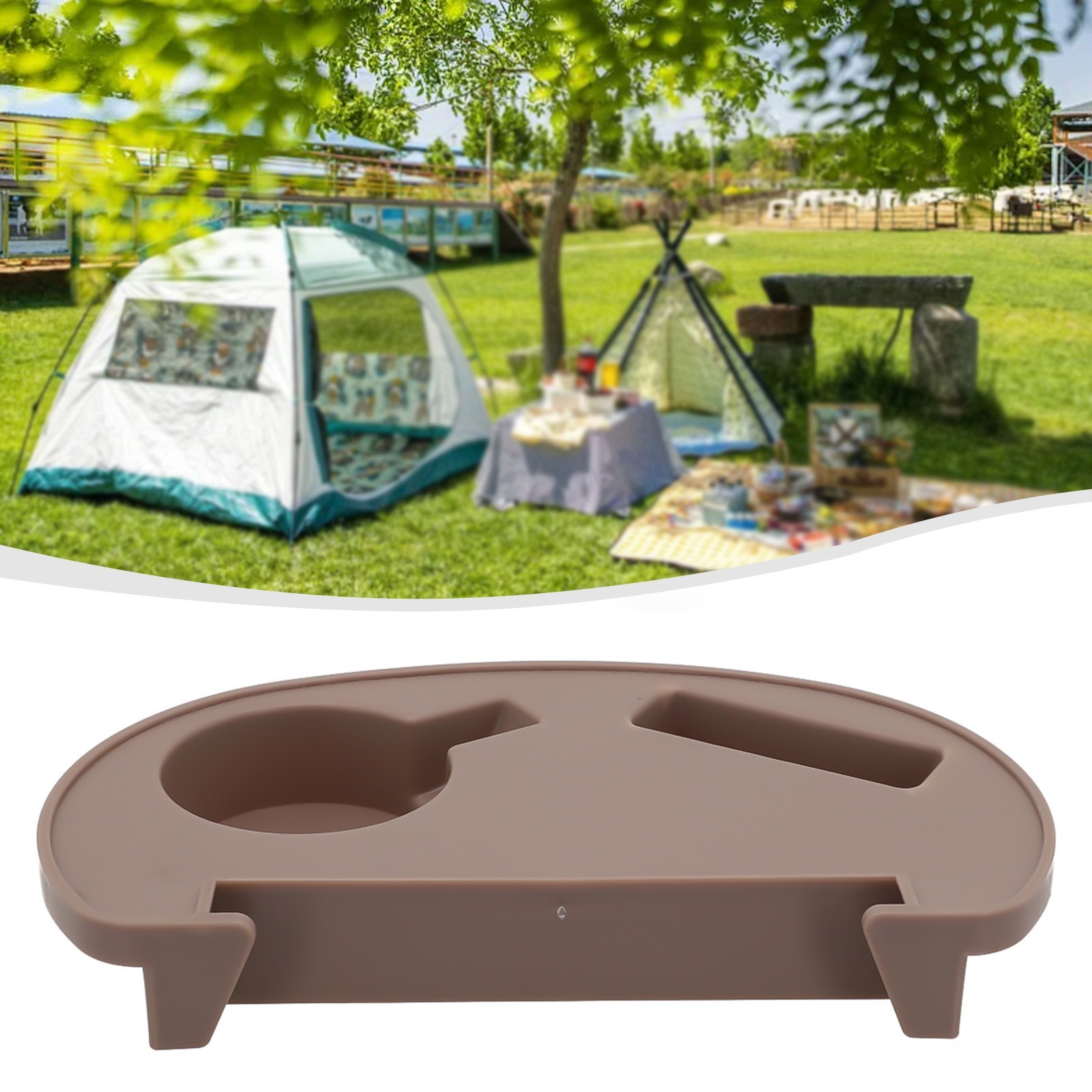 Folding Chair Side Tray for Reclining Chairs Keep Your Drinks and Phone Secure