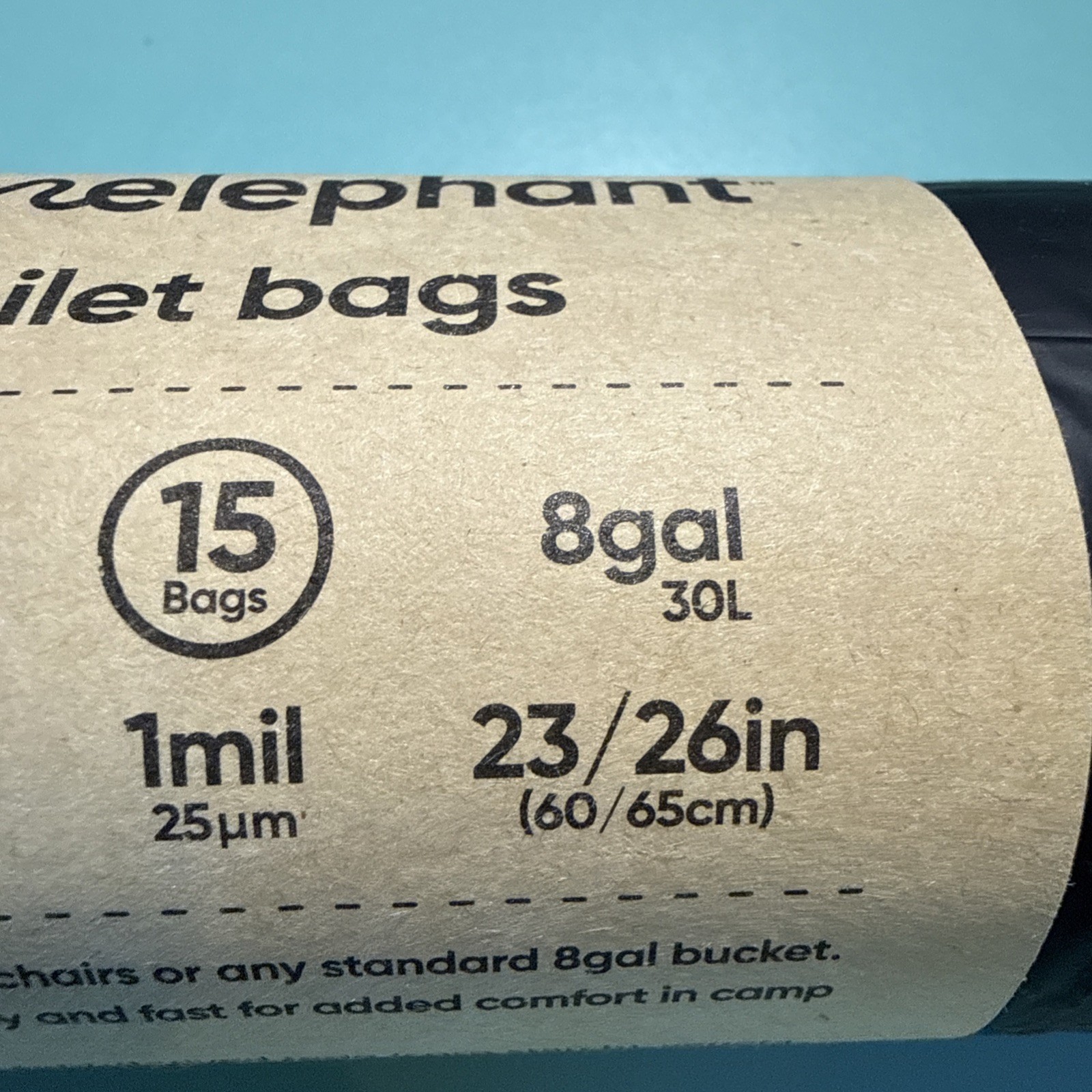 Portable Toilet Bags – Camping 15 Count (Pack of 1), Black