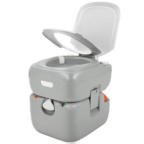 Portable Toilet 5.8 Gallon, Camping Porta Potty, RV Toilet with Standard Seat