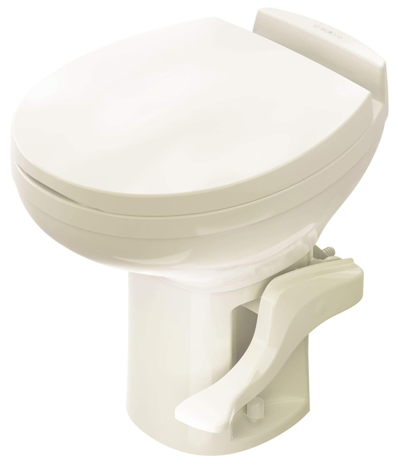 RV Toilet For Camper High Profile Compact Hand Sprayer Bone Color