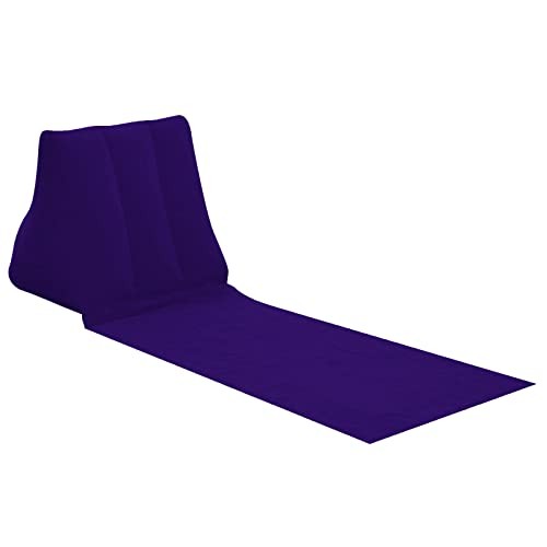 2X Inflatable Outdoor Sun Bath Beach Mat Pillows Flocking Beach Deep Purple