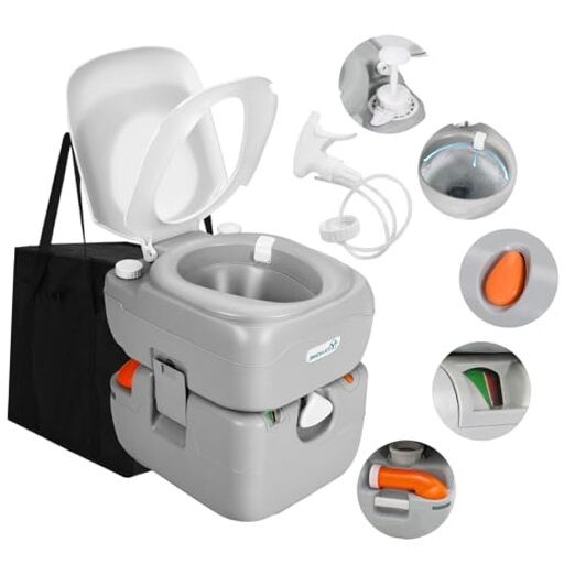Portable Toilet for Adults, 5.8 Gallon Camping Porta Potty with Carry Bag,
