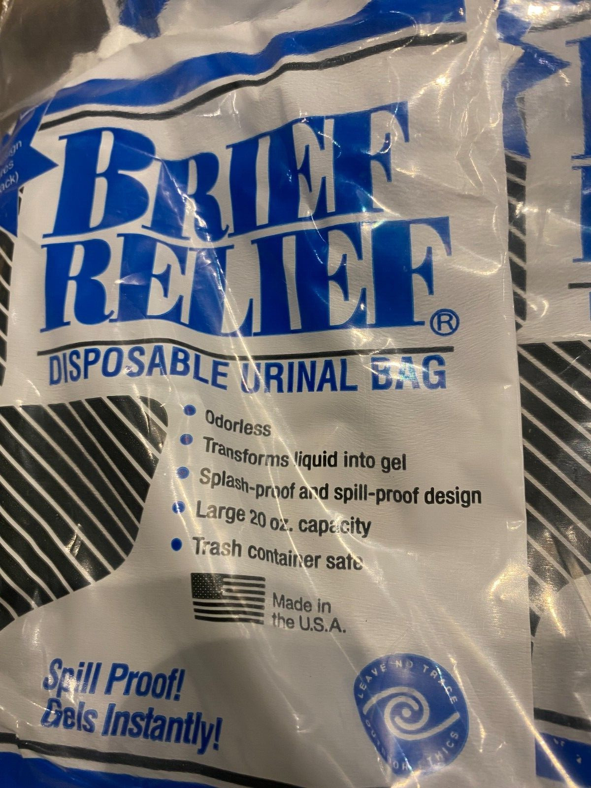 LOT OF 10 Brief Relief BR608 Disposable Urinal Bag