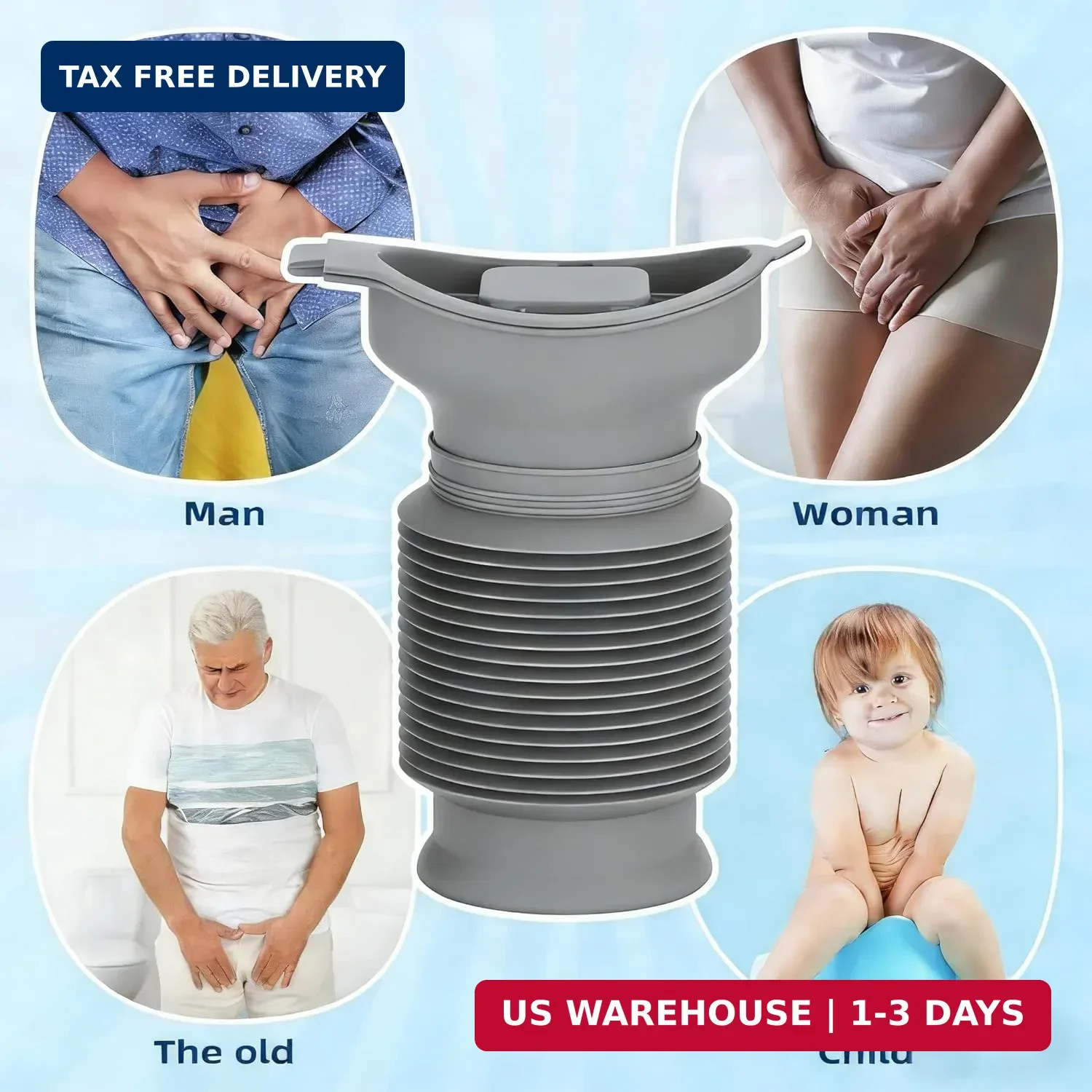Pee Bottles for Men, Adjustable Emergency Urinal, Car Pee Bottle for Men and Wom