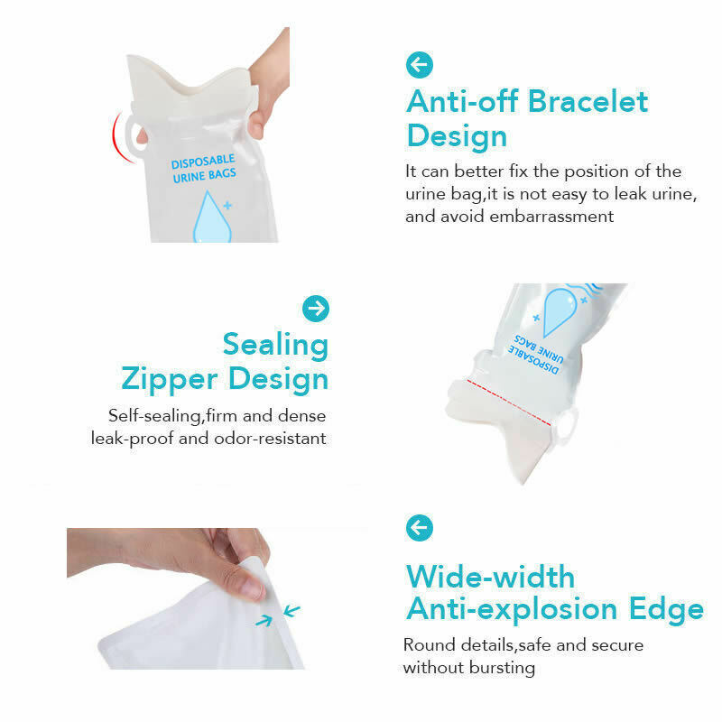 BULK Disposable Urine Vomit Portable Car Emergency Unisex Pee Bag Urinal Toilet