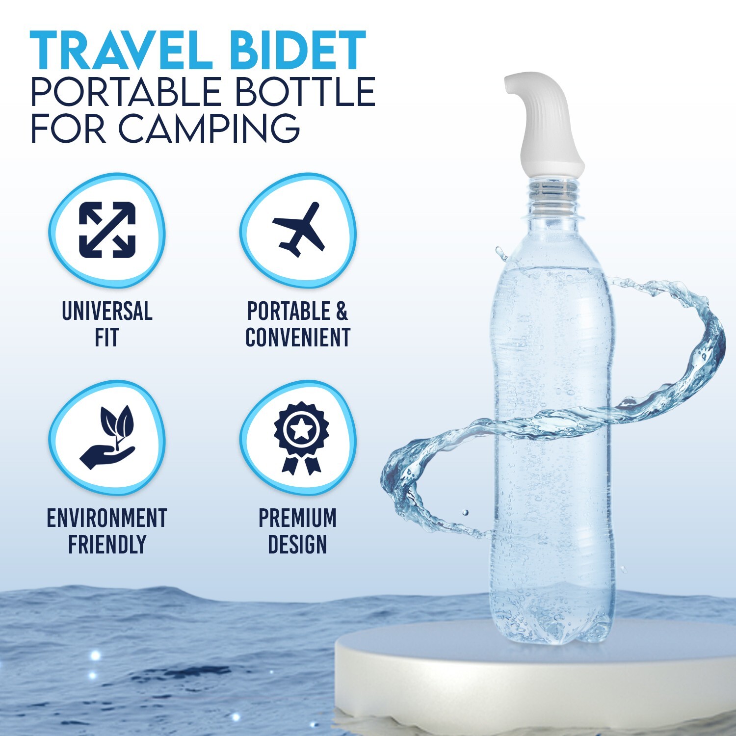 JEP 302 Camping / Backpacking Bidet – Perfect for travel bottle attachment