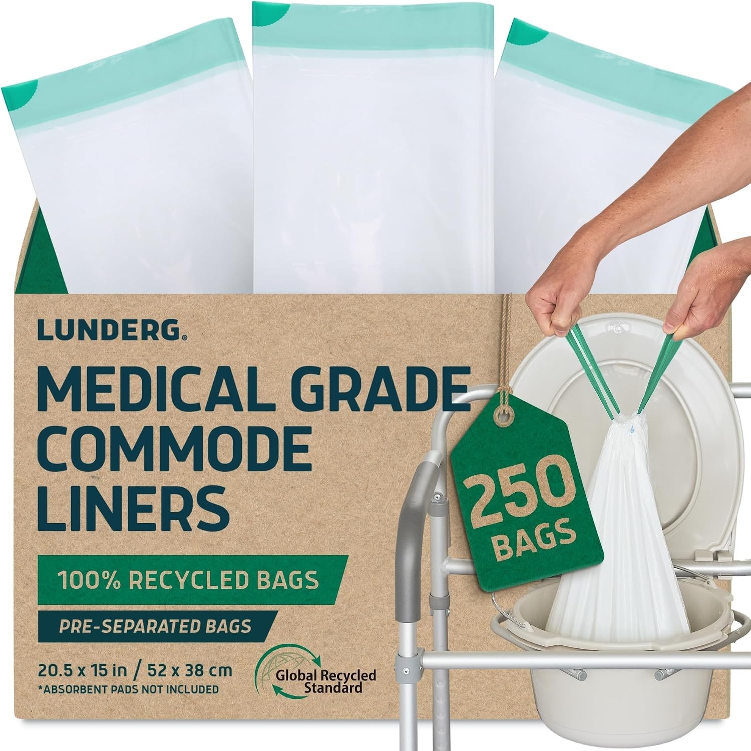 Environment Friendly Commode Liners – 250 Universal Fit Bags