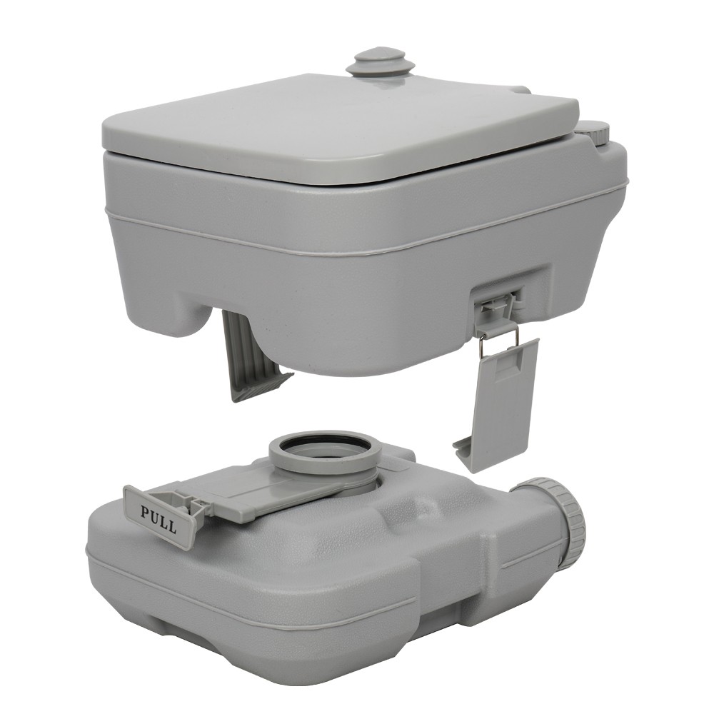 10L Portable Toilet Flush Travel Hiking Potty Camping Equipment Gray