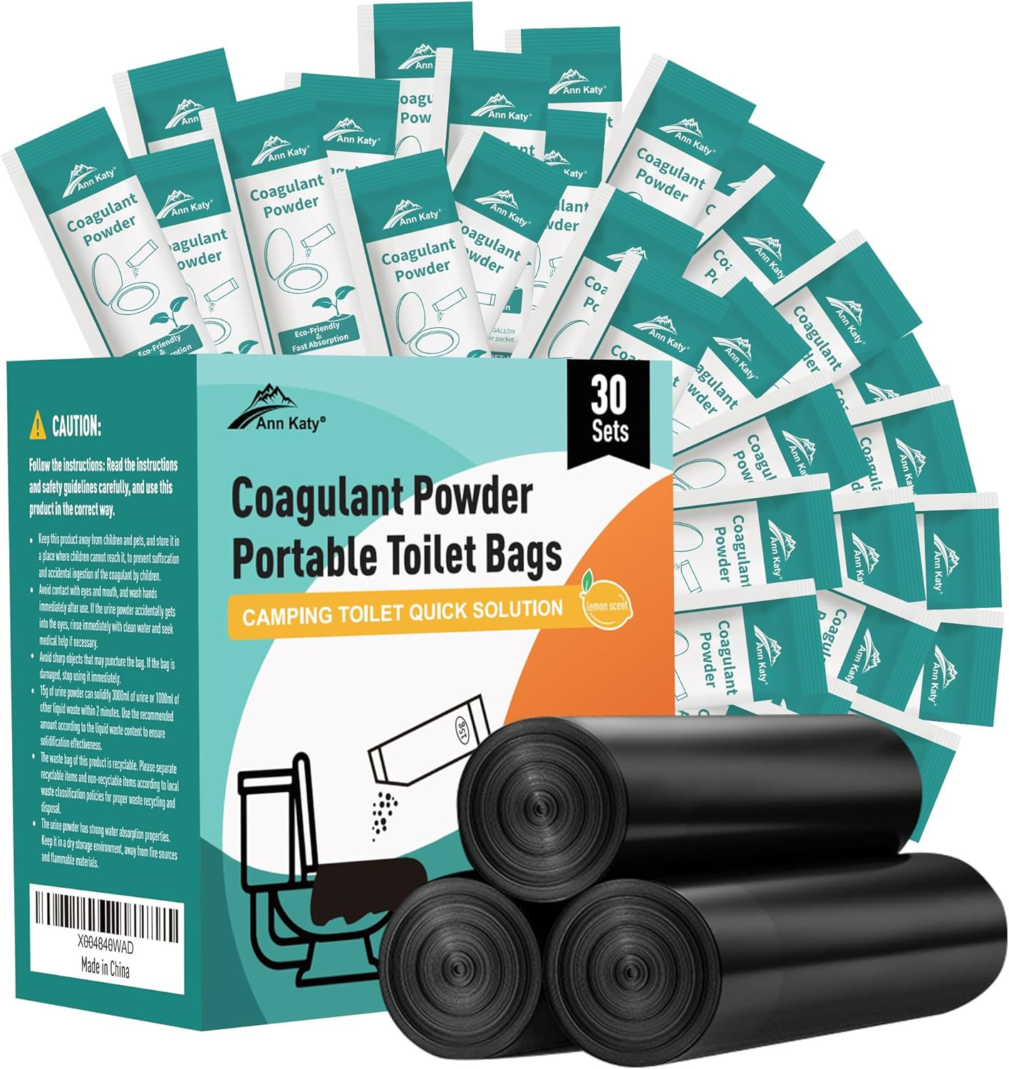 Super Absorbent Polymer 30 Packs,Portable & Fast-Absorbing Camp Toilet Chemicals