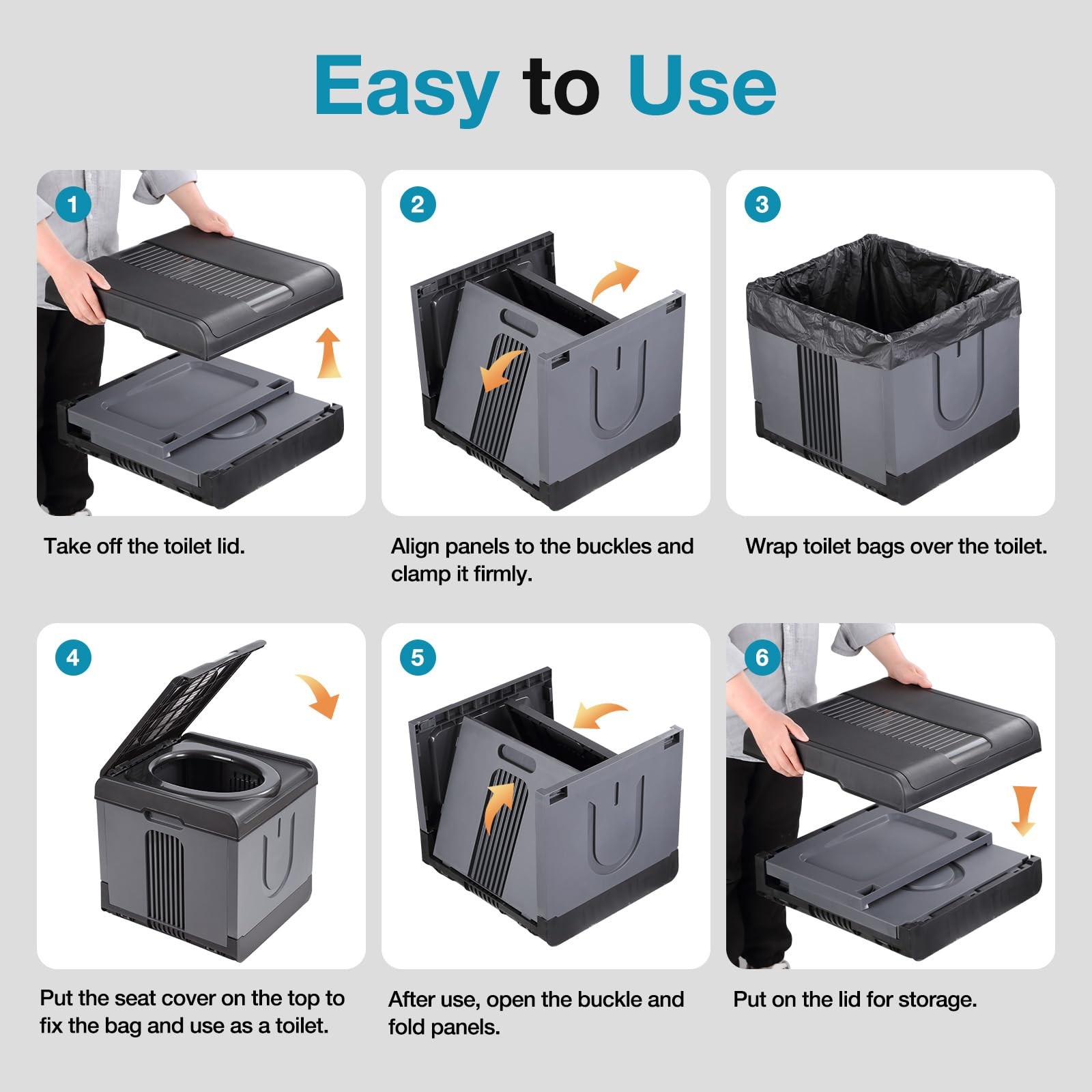 TRIPTIPS Updated Portable Potty for Camping Extra Large Folding Travel Toilet…