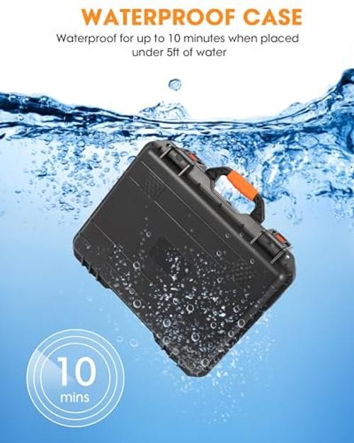 TailWaggers Waterproof Starlink Mini Case – Precision Cut Foam – Orange