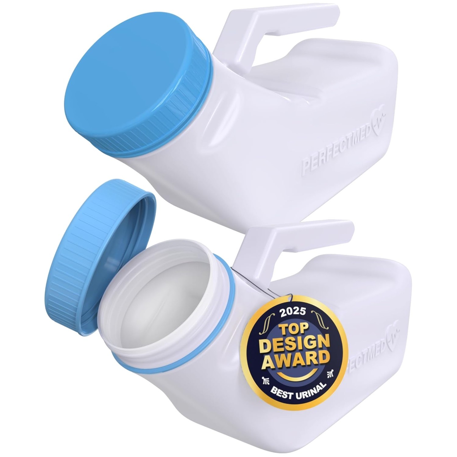 Innovative Men’s Urinals by PerfectMed – 32 oz, Glow-in-Dark Lid & Spill-Proof