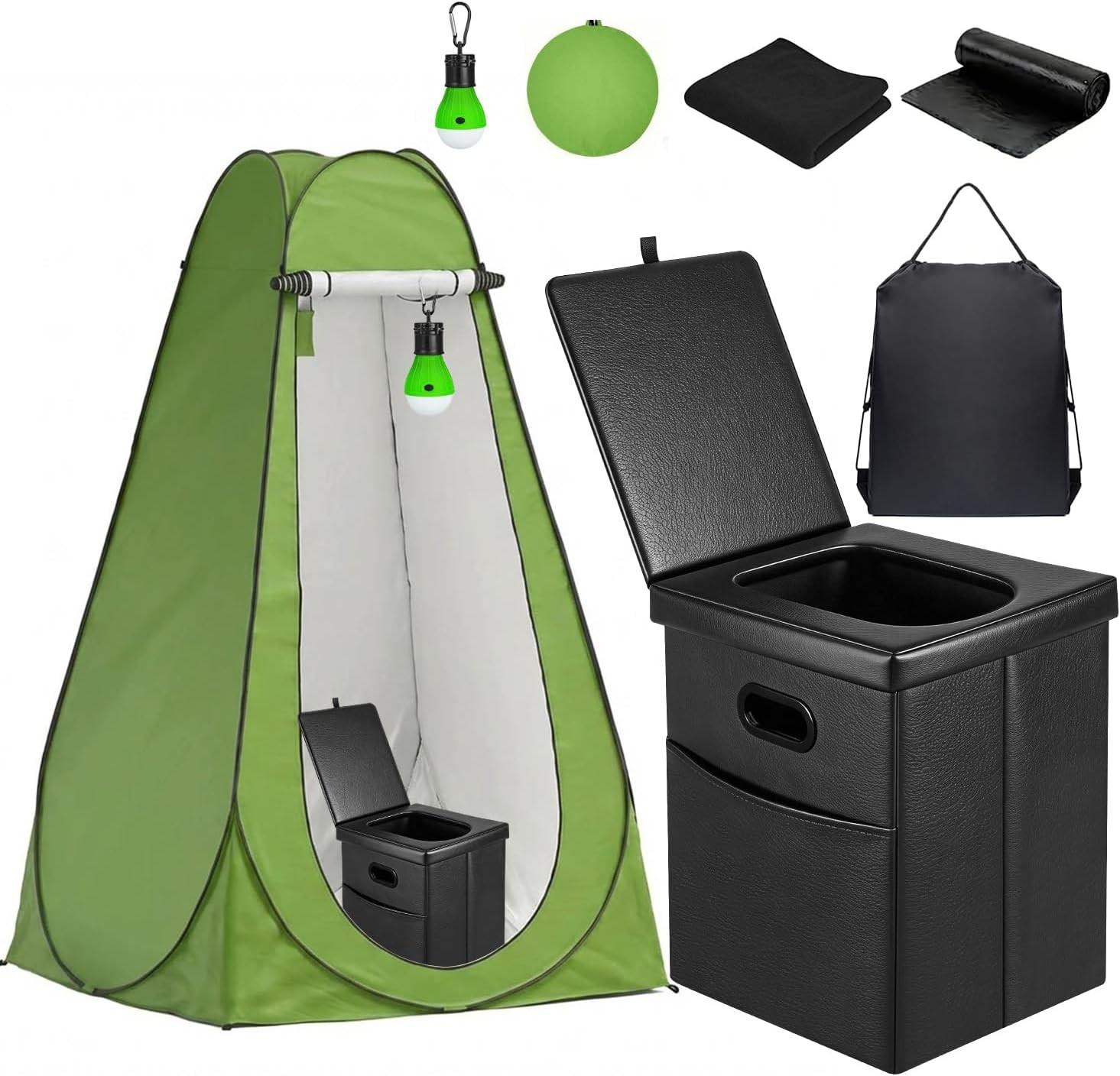 Panmout Folding Camping Toilet 190lb Capacity Portable