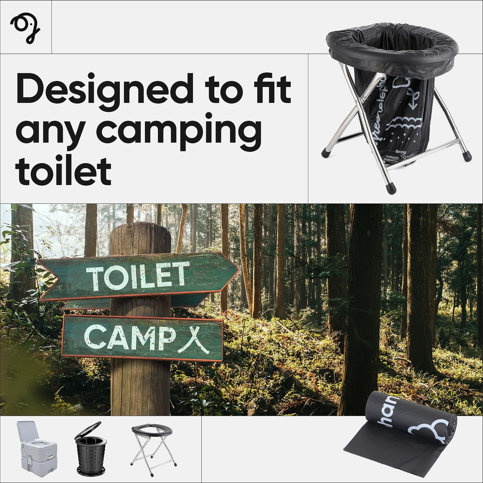Portable Waste Bags – Camping Potty Liners, Biodegradable Sanitary Bags for 5…