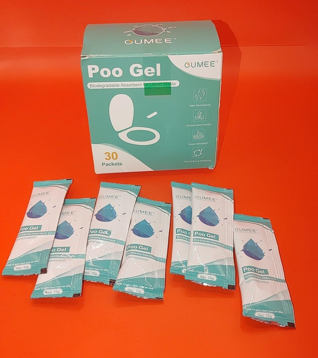 30Pk Poo Gel Portable Toilet Camping Powder Potty Bags Absorbent Gel EcoFriendly