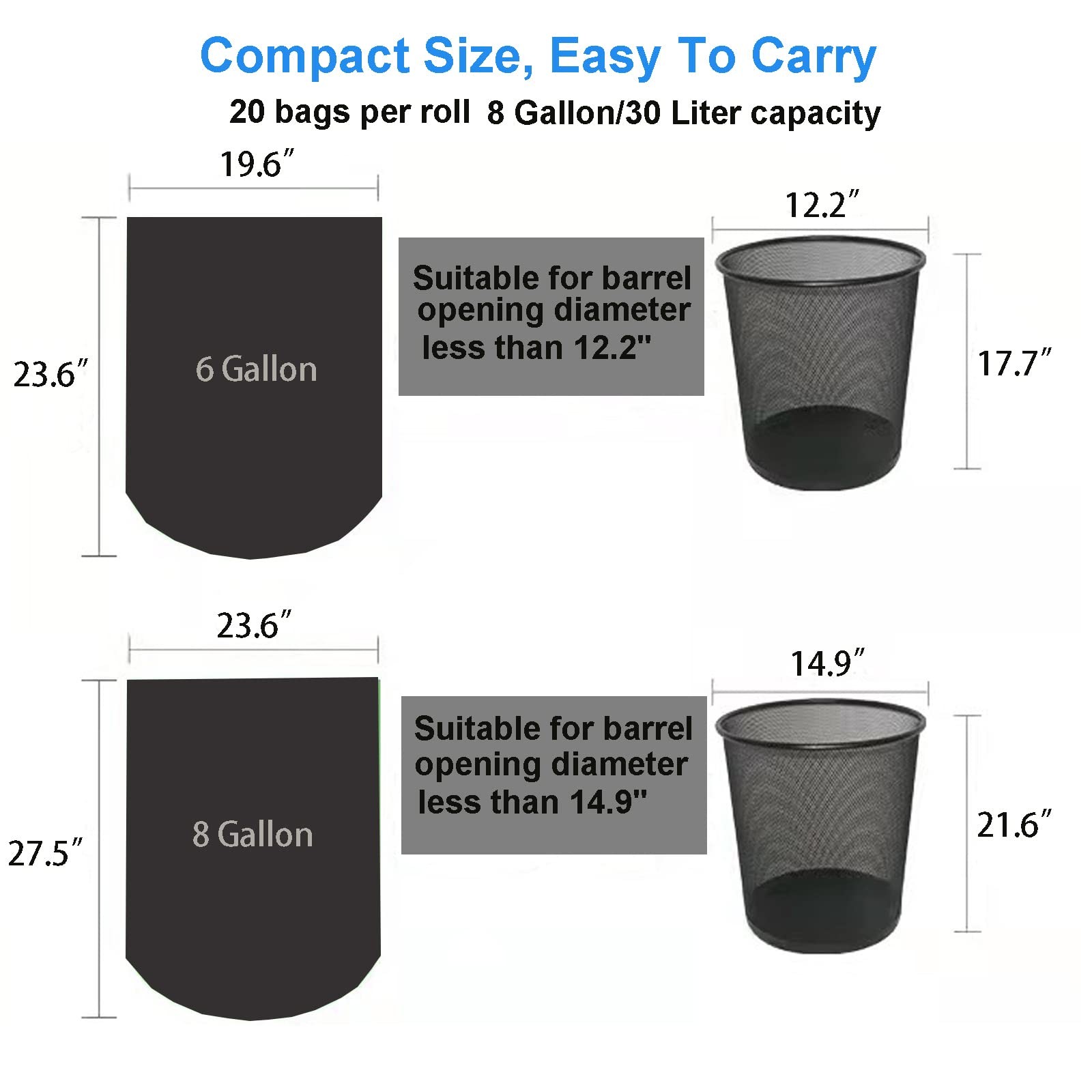 Compostable Toilet Bags 40 Count 8 Gallon Replacement Portable Outdoor Camping B