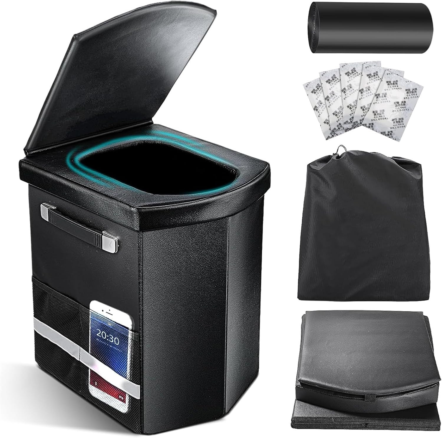 2026 Upgraded XL Portable Toilet for Adults,Tall Camping Toilet with Lid and Con