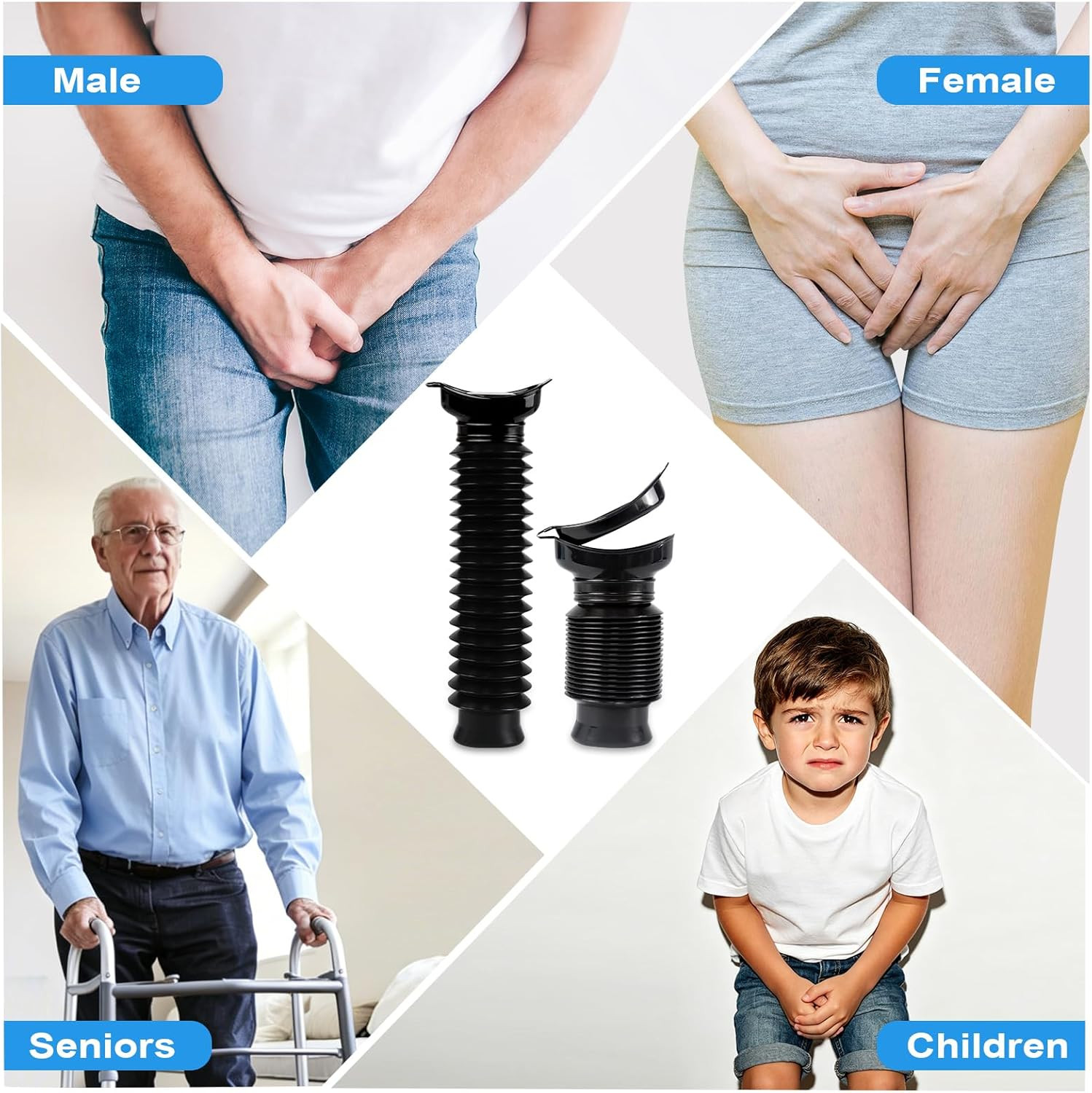 Pee Bottles for Men, Portable Urinal for Men, Collapsible Urine Bottle 750ML, Ca